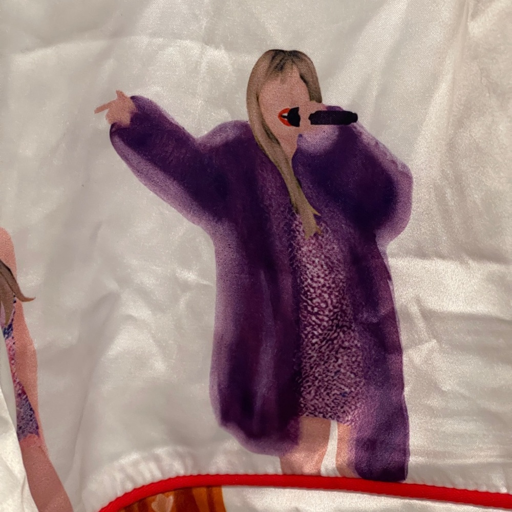 Taylor Swift Satin Pajama Shorts Swiftie Inspired Sleepover Girlycore Medium - Picture 7 of 11